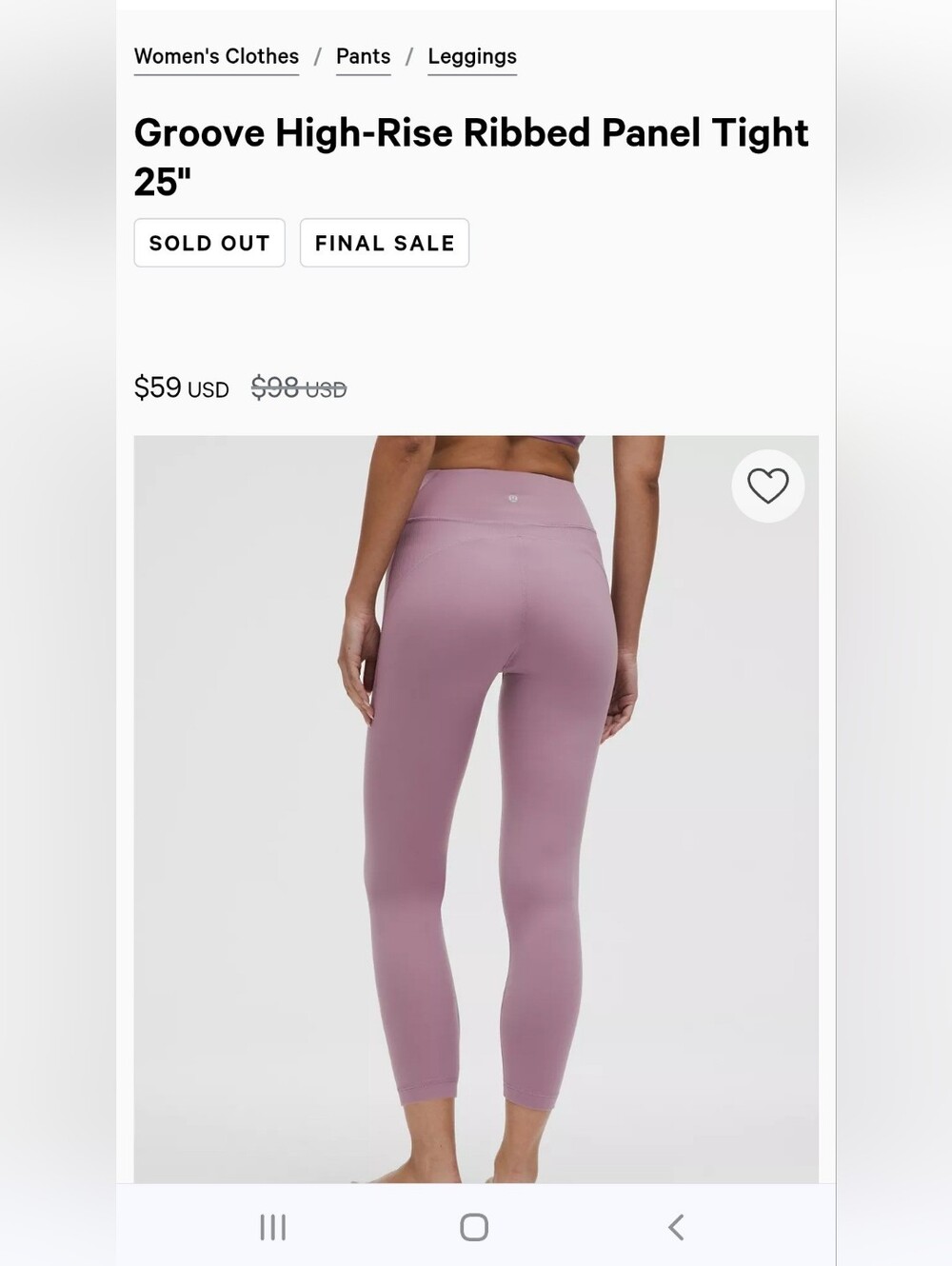 Lululemon Groove High-Rise Ribbed Legging